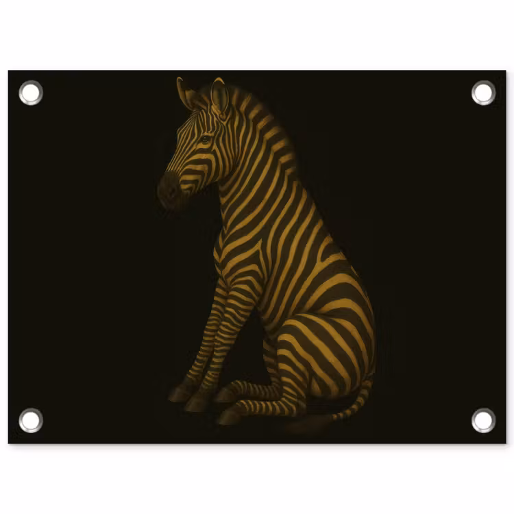 Tuinposter - Zebra - Strepen - Goud — 1