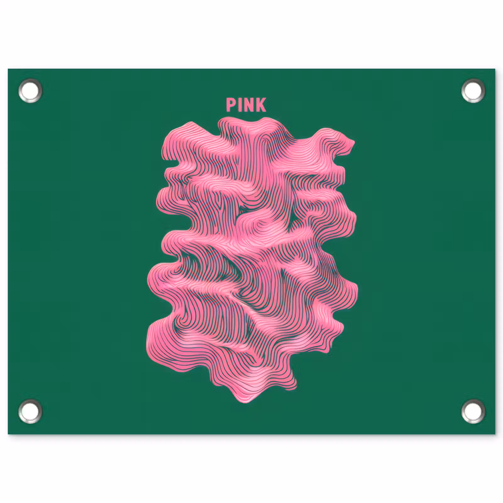 Tuinposter - Abstract - Pink - Lijnen - Groen — 1