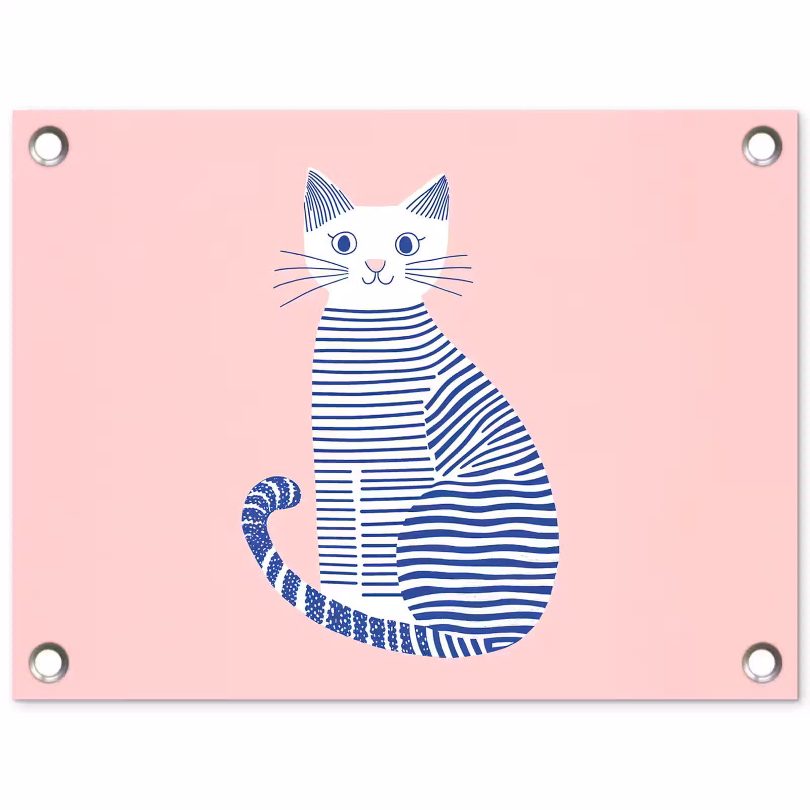 Tuinposter - Kat - Illustratie - Minimalistisch - Roze — 1