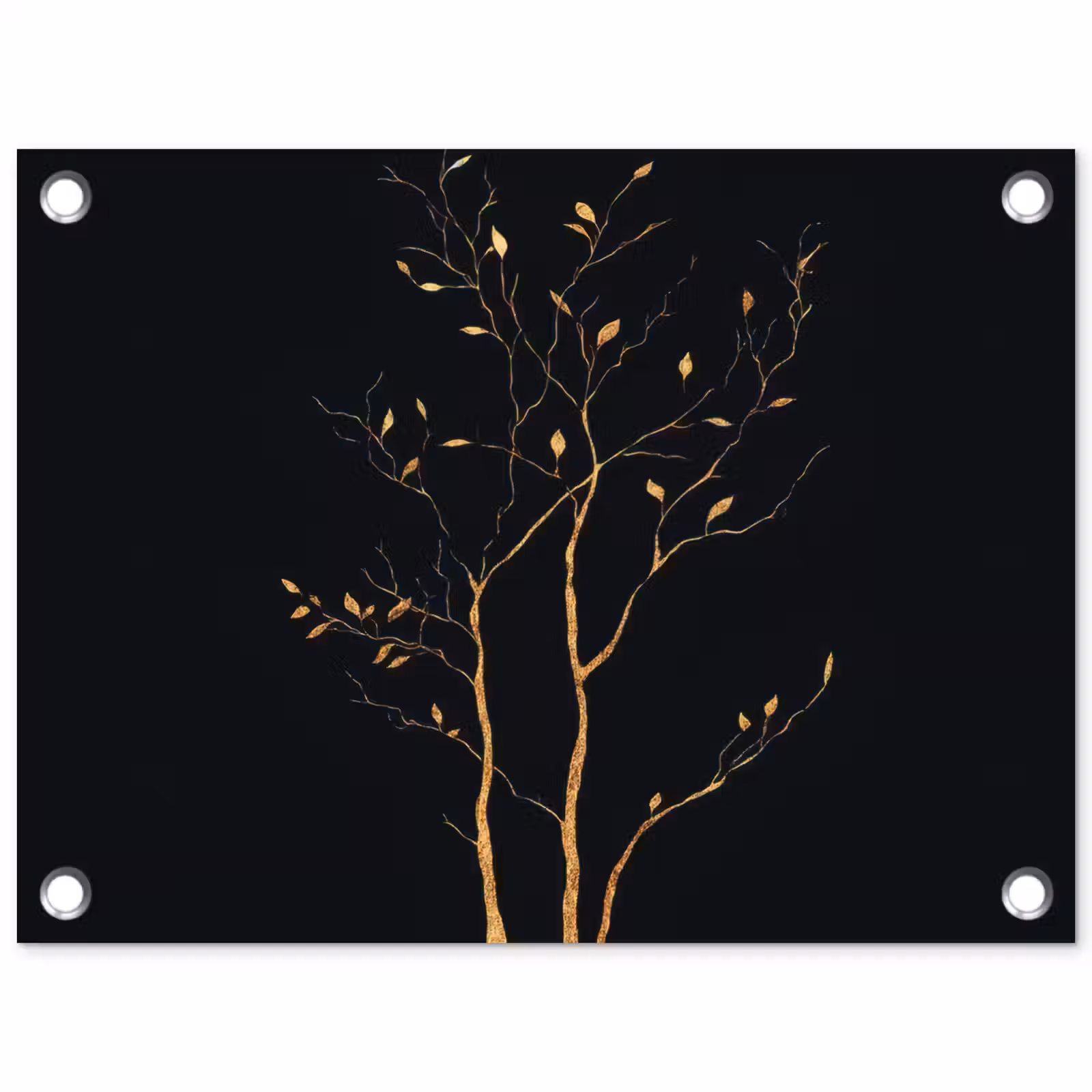 Tuinposter - Takken - Blaadjes - Zwart — 1