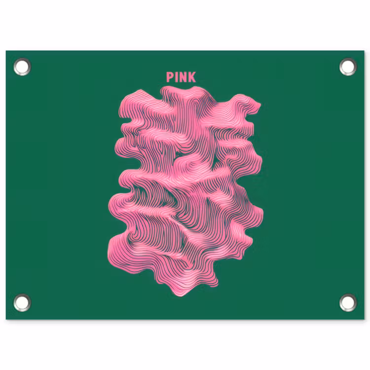 Tuinposter - Abstract - Pink - Lijnen - Groen — 1
