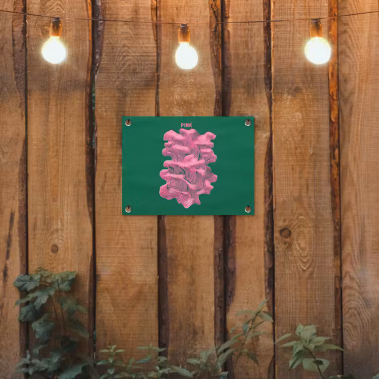 Tuinposter - Abstract - Pink - Lijnen - Groen — 2