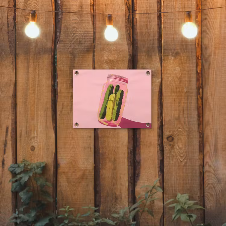 Tuinposter - Augurken - Pot - Schaduw - Roze — 2