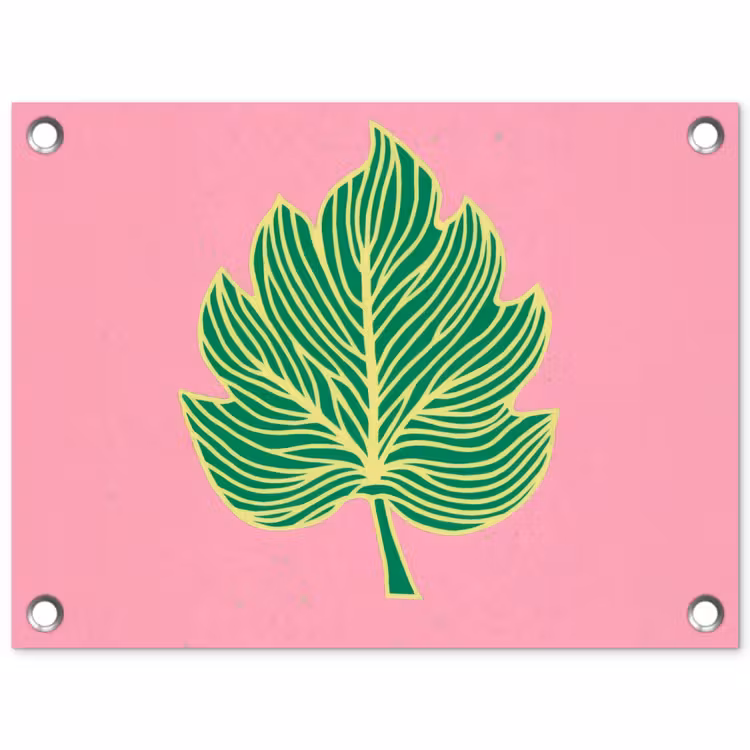 Tuinposter - Blad - Groen - Illustratie - Minimalistisch — 1
