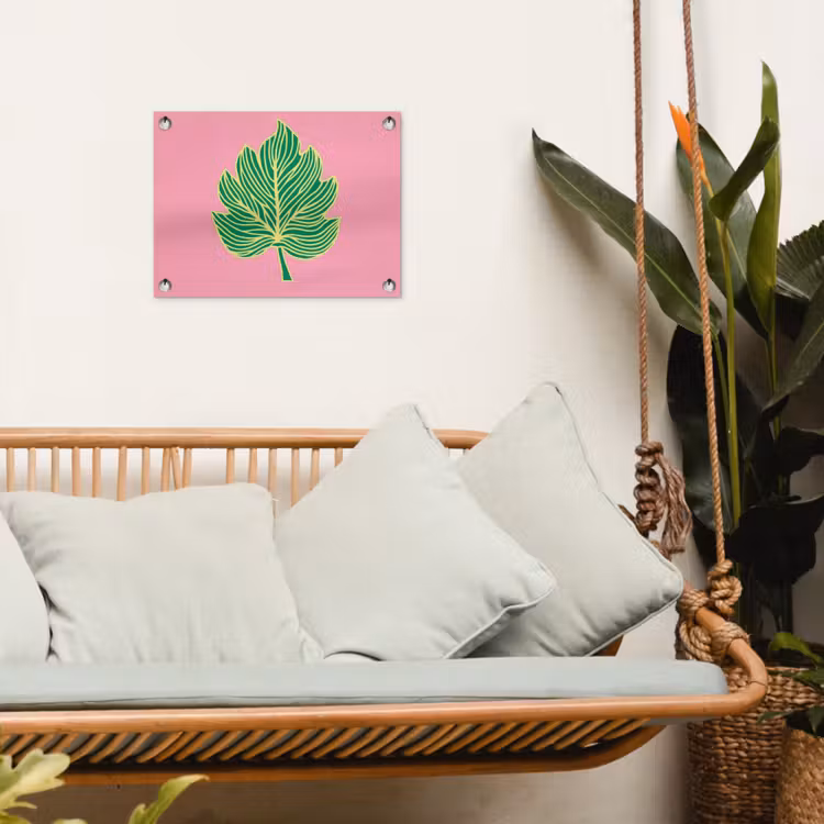 Tuinposter - Blad - Groen - Illustratie - Minimalistisch — 5