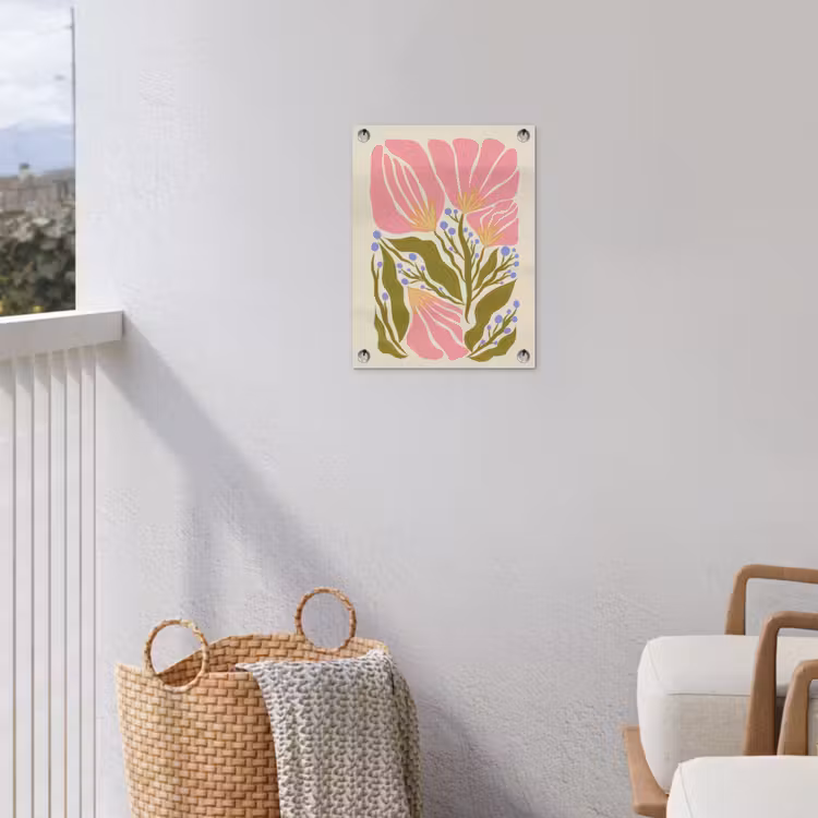 Tuinposter - Bloemen - Bladeren - Abstract - Roze — 3