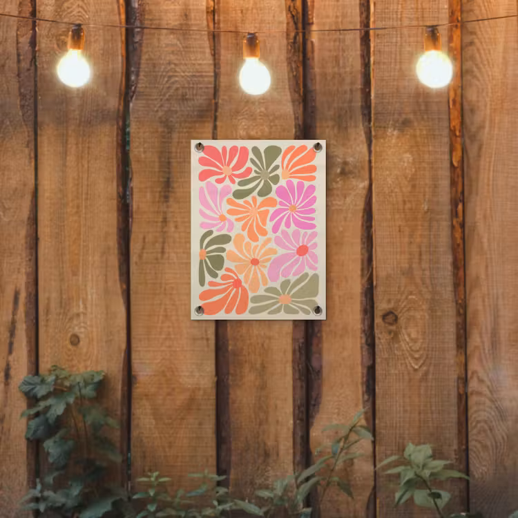 Tuinposter - Bloemvormen - Retro - Kleurrijk — 2