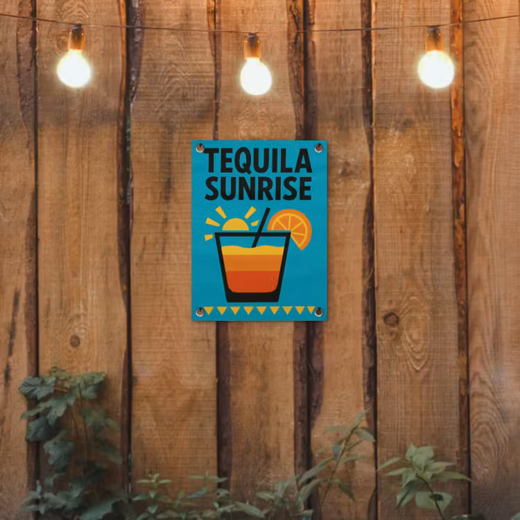 Tuinposter - Illustratie - Tequila - Glas - Blauw — 2