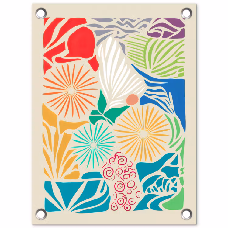 Tuinposter - Kleurrijk - Abstract - Bloemen - Patronen — 1