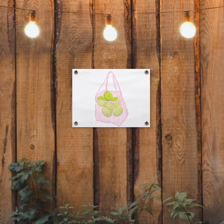 Tuinposter - Netzakje - Roze - Illustratie - Limoenen — 2