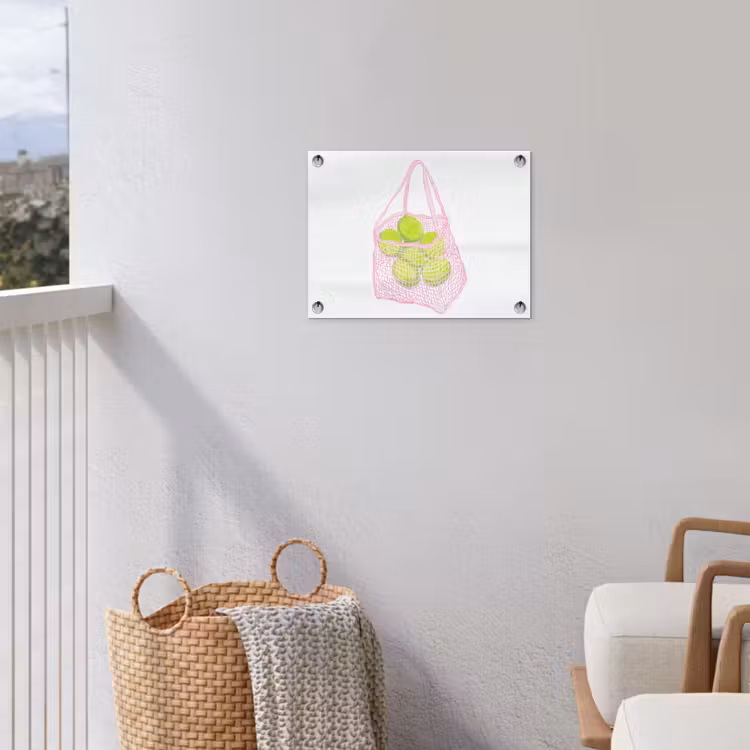 Tuinposter - Netzakje - Roze - Illustratie - Limoenen — 3
