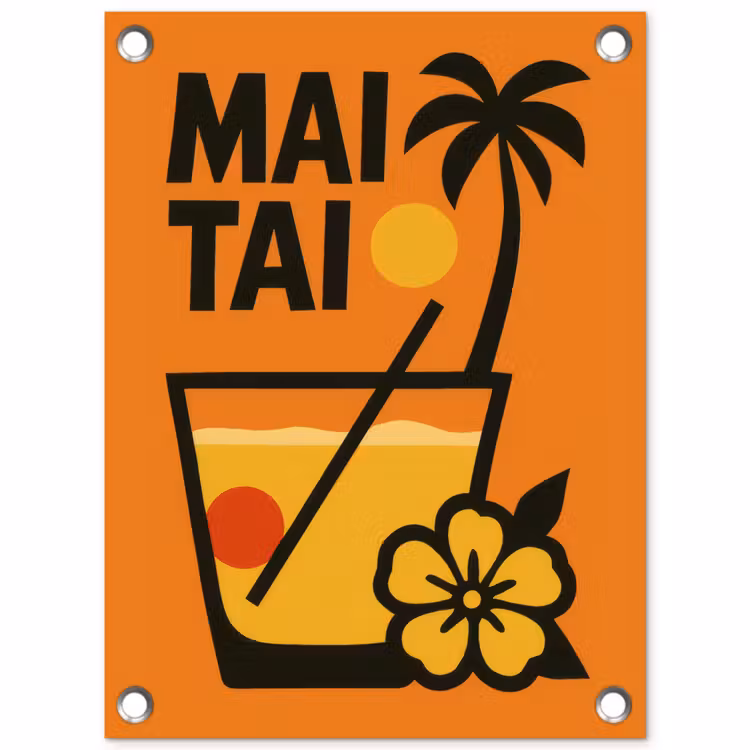 Tuinposter - Palmboom - Bloem - Art - Drink — 1