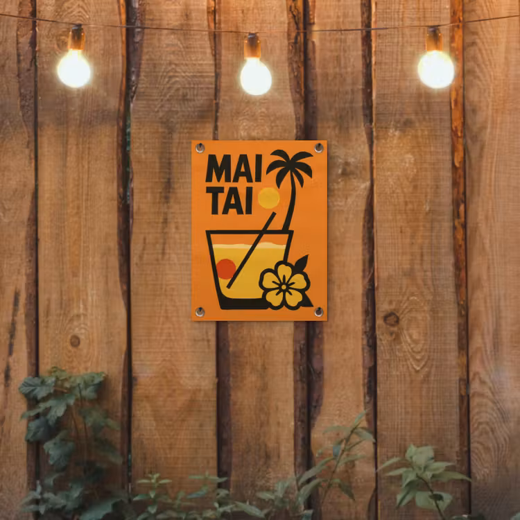 Tuinposter - Palmboom - Bloem - Art - Drink — 2