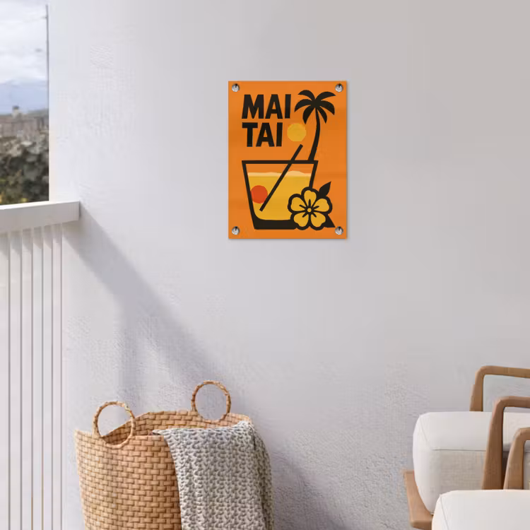 Tuinposter - Palmboom - Bloem - Art - Drink — 3