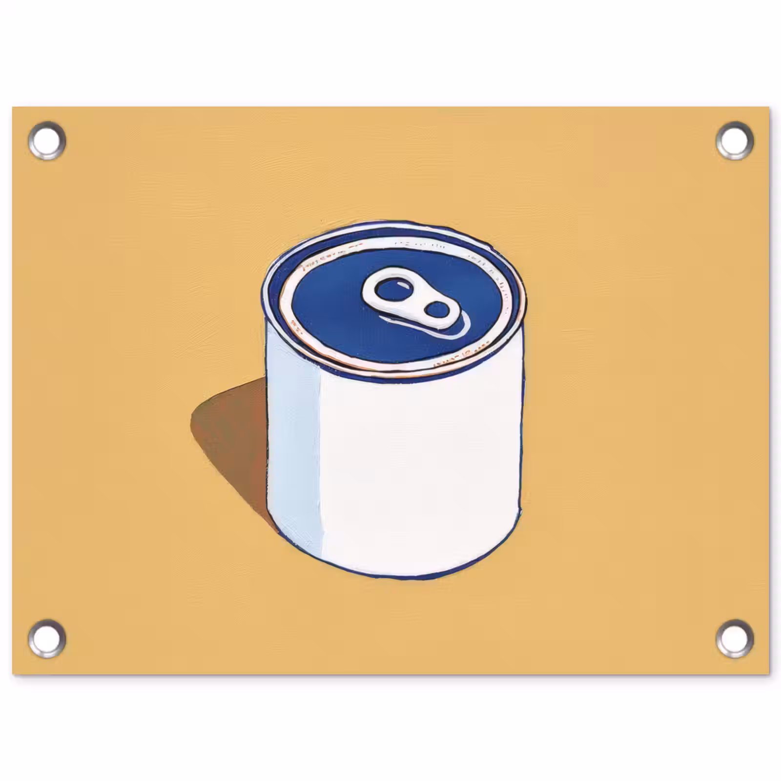 Tuinposter - Blikje - Minimalistisch - Blauw - Illustratie — 1