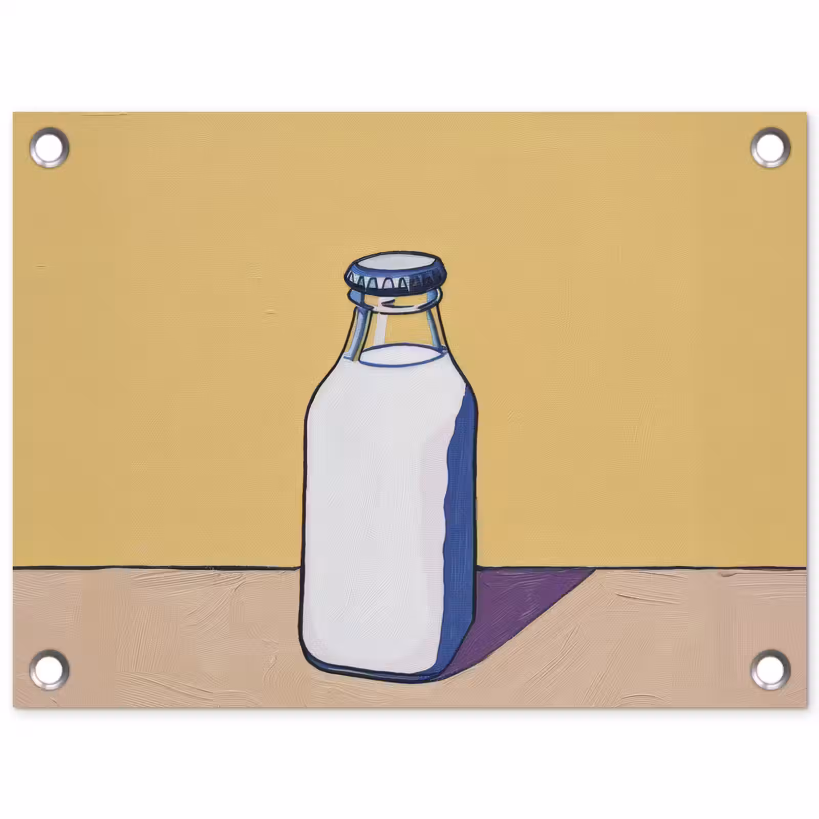 Tuinposter - Glazen - Fles - Illustratie - Melk — 1