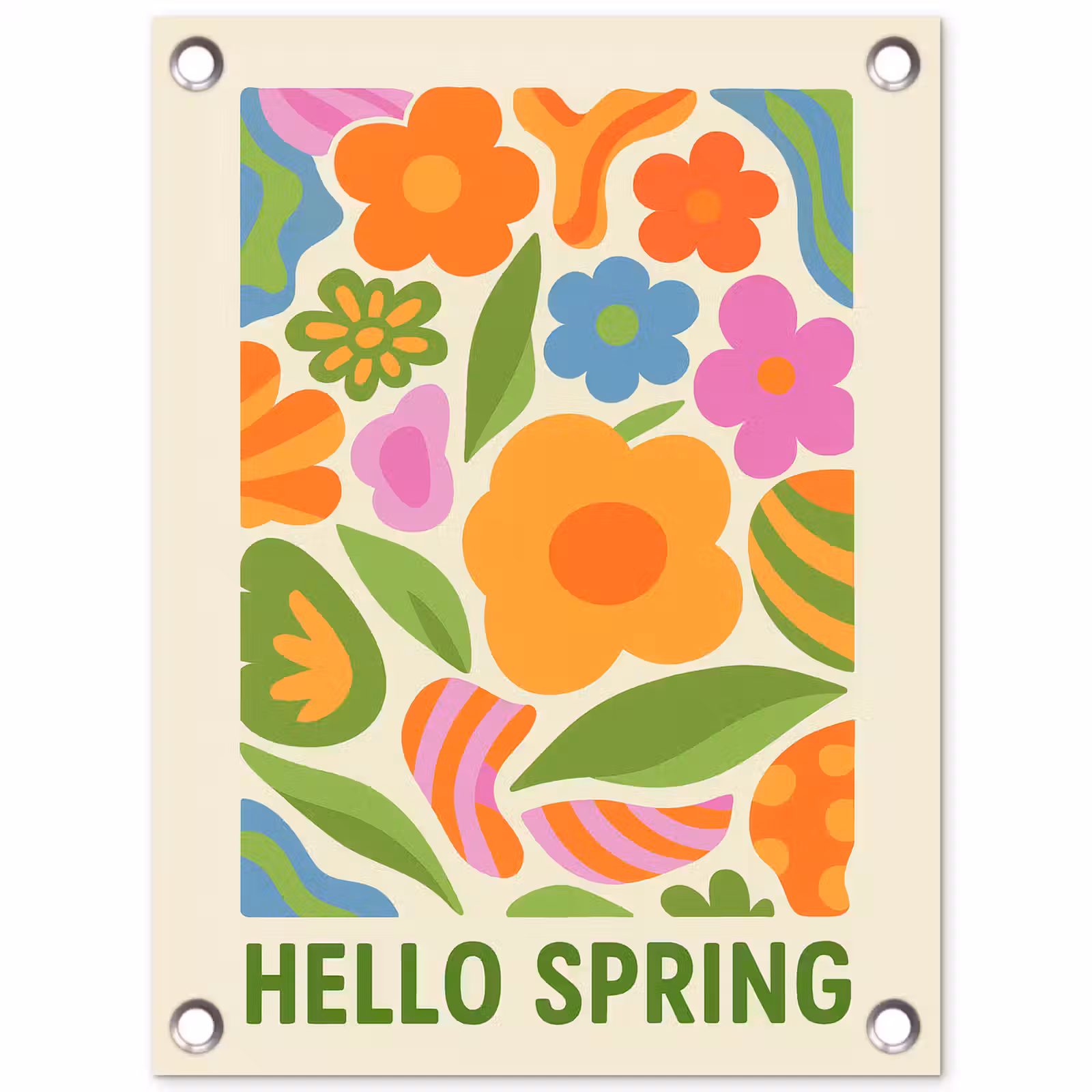Tuinposter - Illustratie - Bloemen - Quote - Kleurrijk — 1