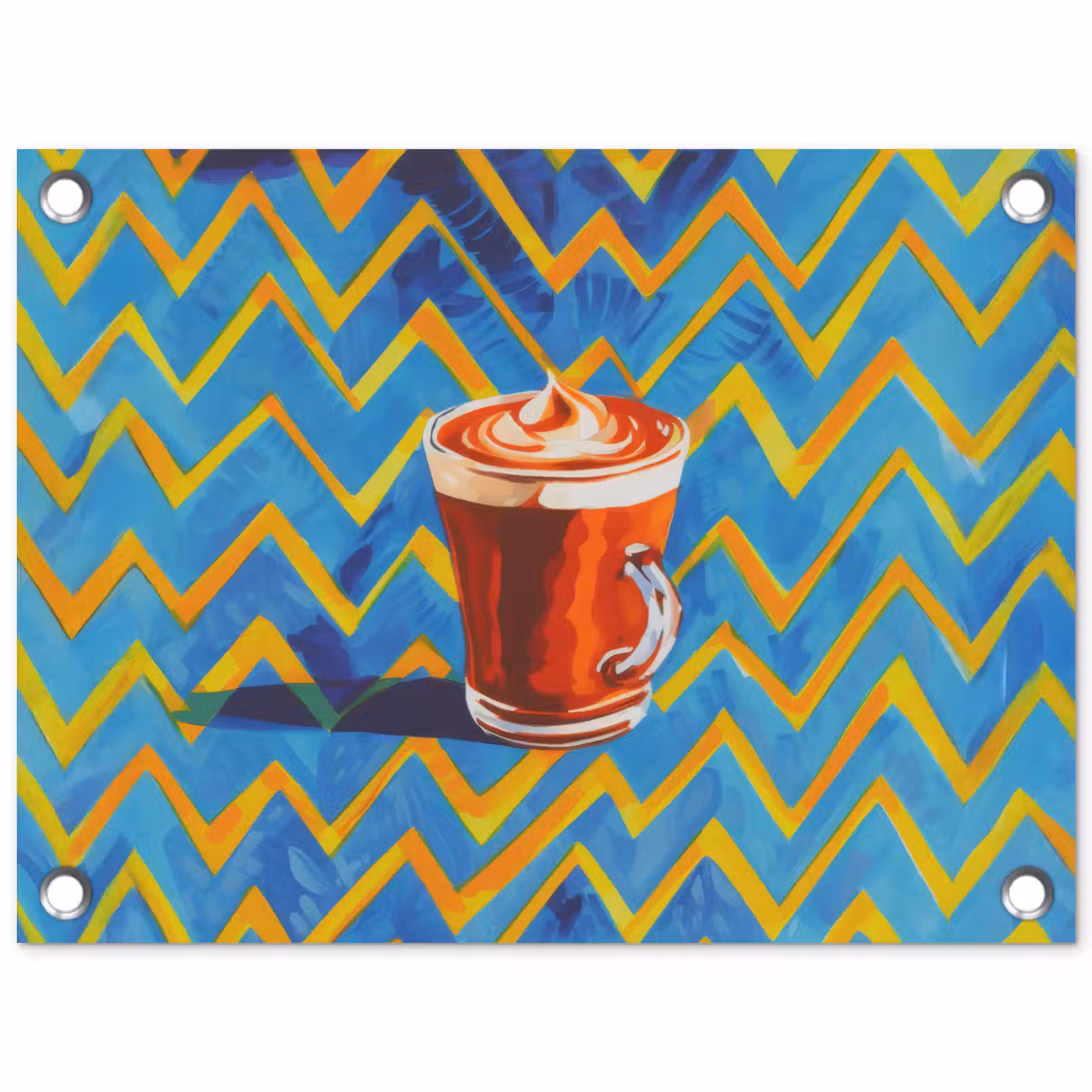 Tuinposter - Mok - Koffie - Zigzag - Slagroom — 1