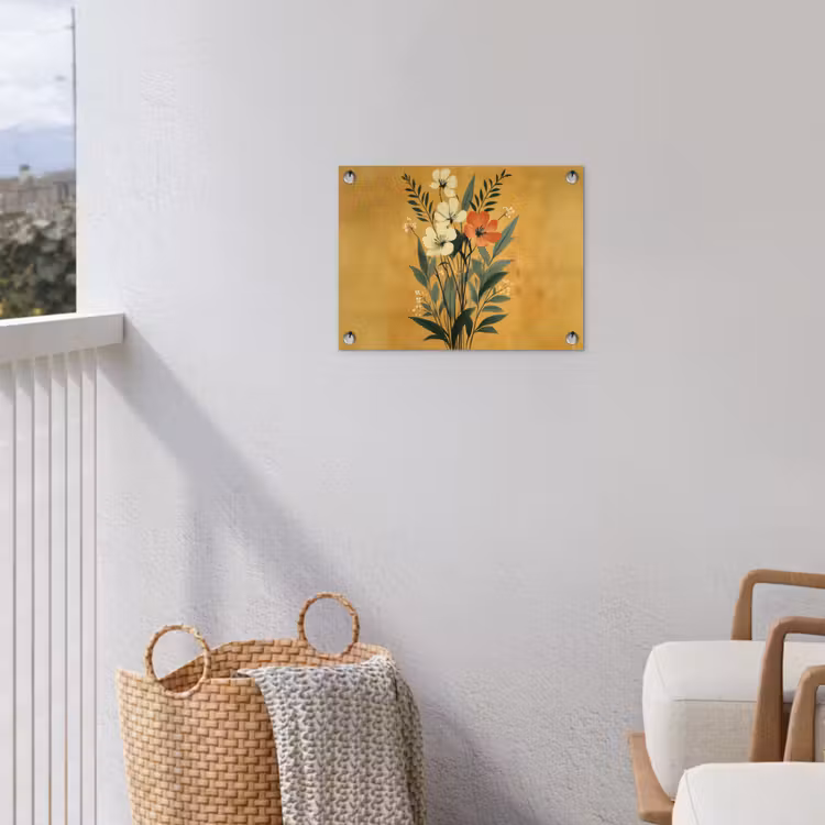 Tuinposter - Bladeren - Boeket - Bloemen - Geel — 3