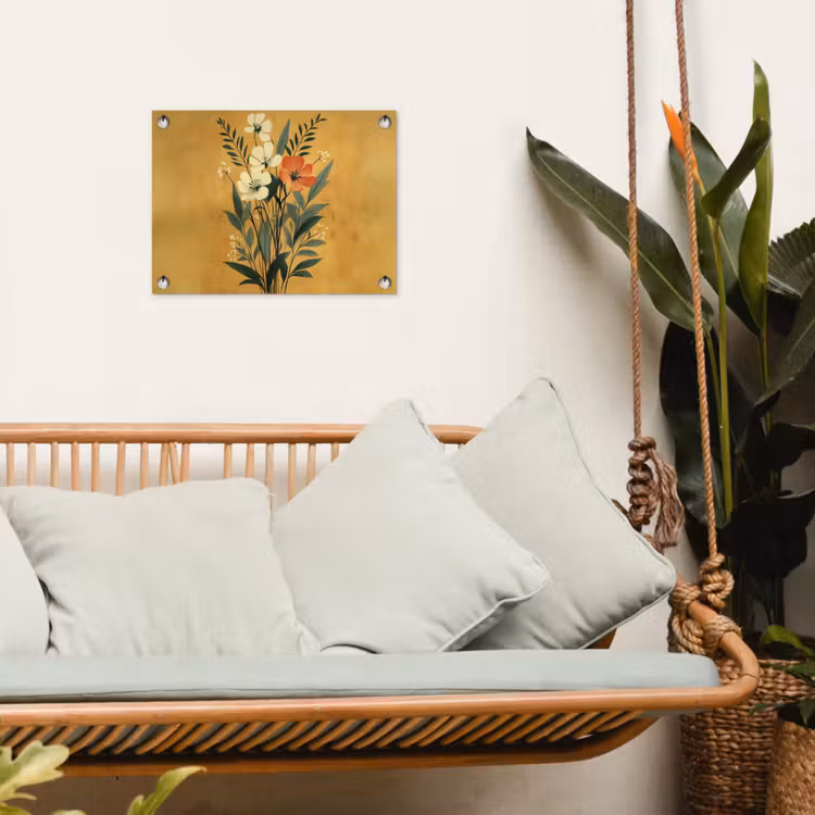 Tuinposter - Bladeren - Boeket - Bloemen - Geel — 5