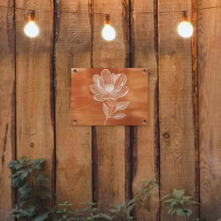 Tuinposter - Bloem - Minimalistisch - Wit — 2