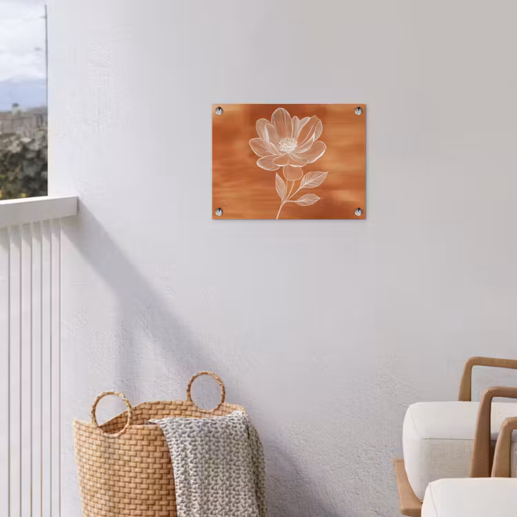 Tuinposter - Bloem - Minimalistisch - Wit — 3
