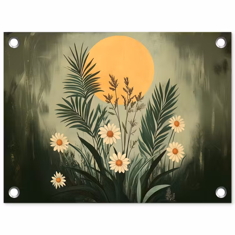 Tuinposter - Bloemen - Bladeren - Zon - Groen — 1