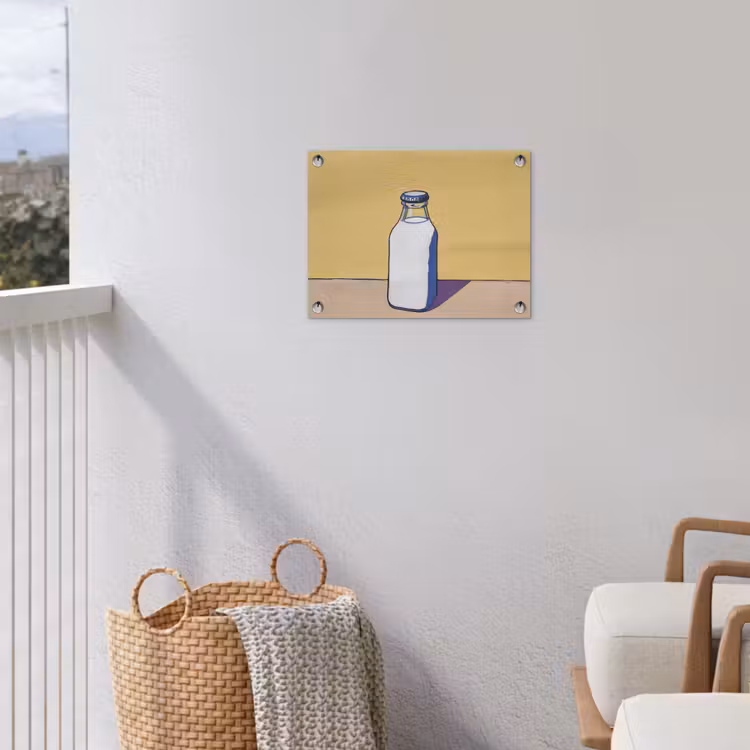 Tuinposter - Glazen - Fles - Illustratie - Melk — 3