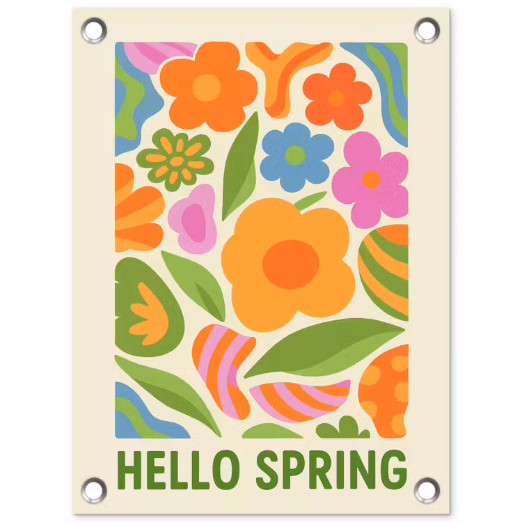 Tuinposter - Illustratie - Bloemen - Quote - Kleurrijk — 1