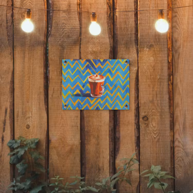 Tuinposter - Mok - Koffie - Zigzag - Slagroom — 2