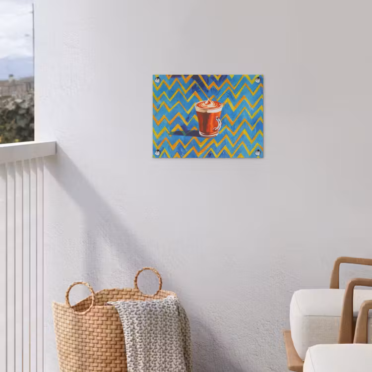 Tuinposter - Mok - Koffie - Zigzag - Slagroom — 3
