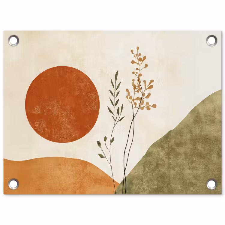 Tuinposter - Zon - Abstract - Takken - Oranje — 1