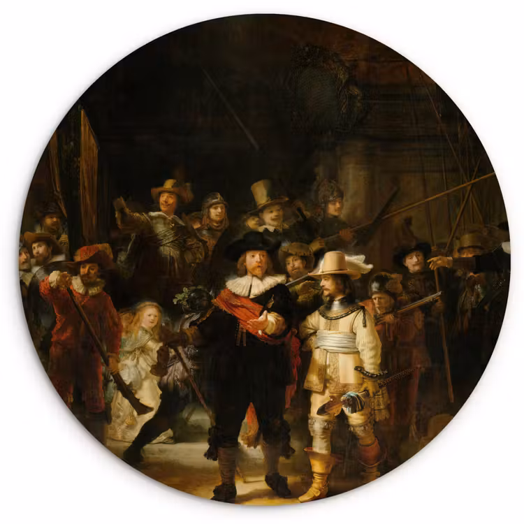 Muurcirkel - De Nachtwacht - Schilderij van Rembrandt van Rijn — 1