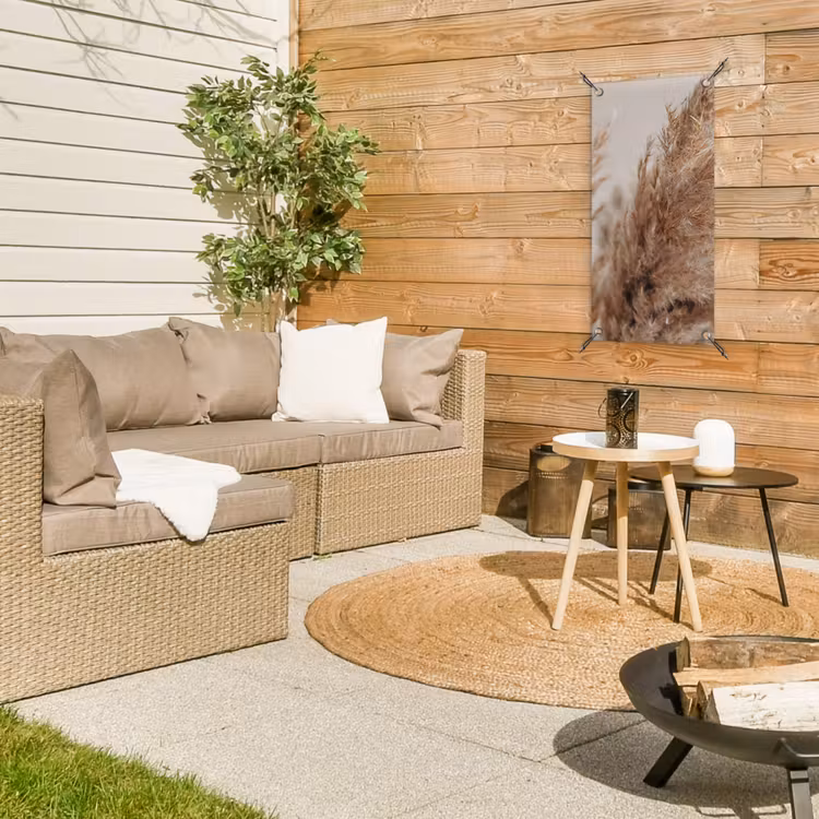 Tuinposter - Gedroogd pampasgras dichtbij — 4