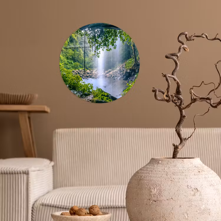 Behangcirkel - Jungle - Regenwoud - Water - Waterval - Planten — 2
