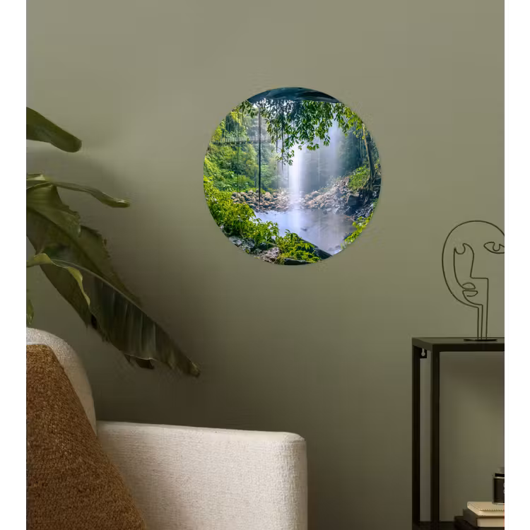 Behangcirkel - Jungle - Regenwoud - Water - Waterval - Planten — 3