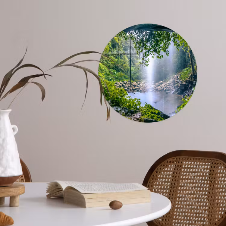 Behangcirkel - Jungle - Regenwoud - Water - Waterval - Planten — 4