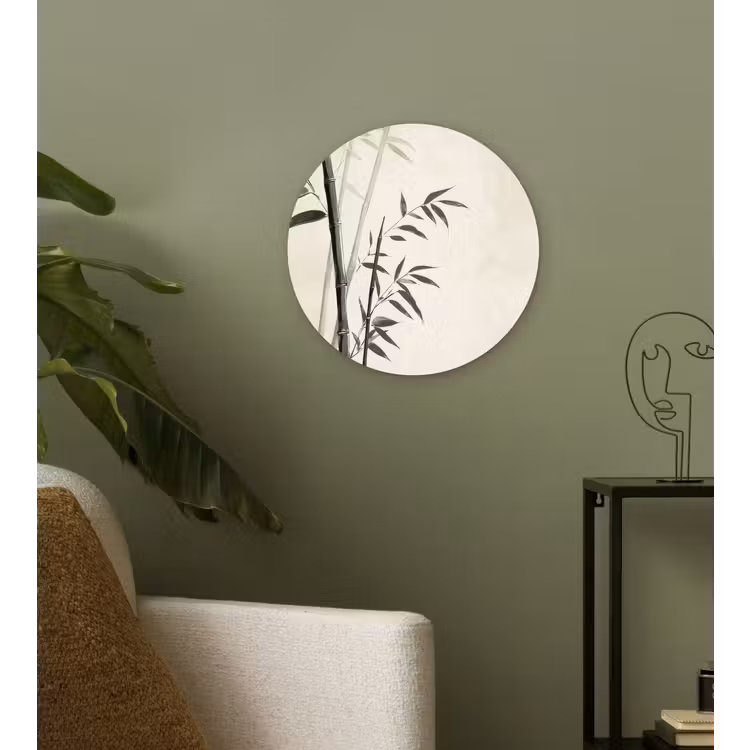 Muurcirkel glas - Japandi - Bamboe - Beige — 3