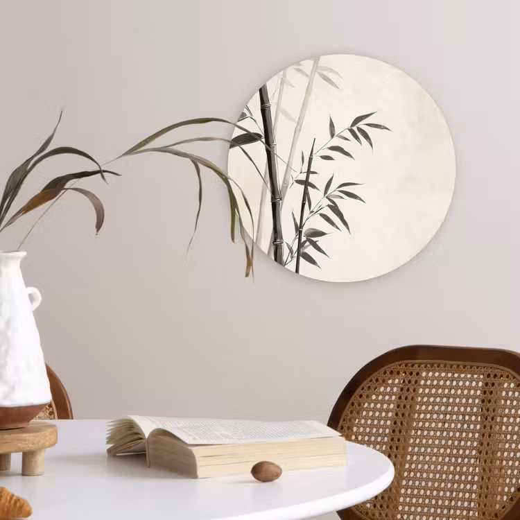 Muurcirkel glas - Japandi - Bamboe - Beige — 4