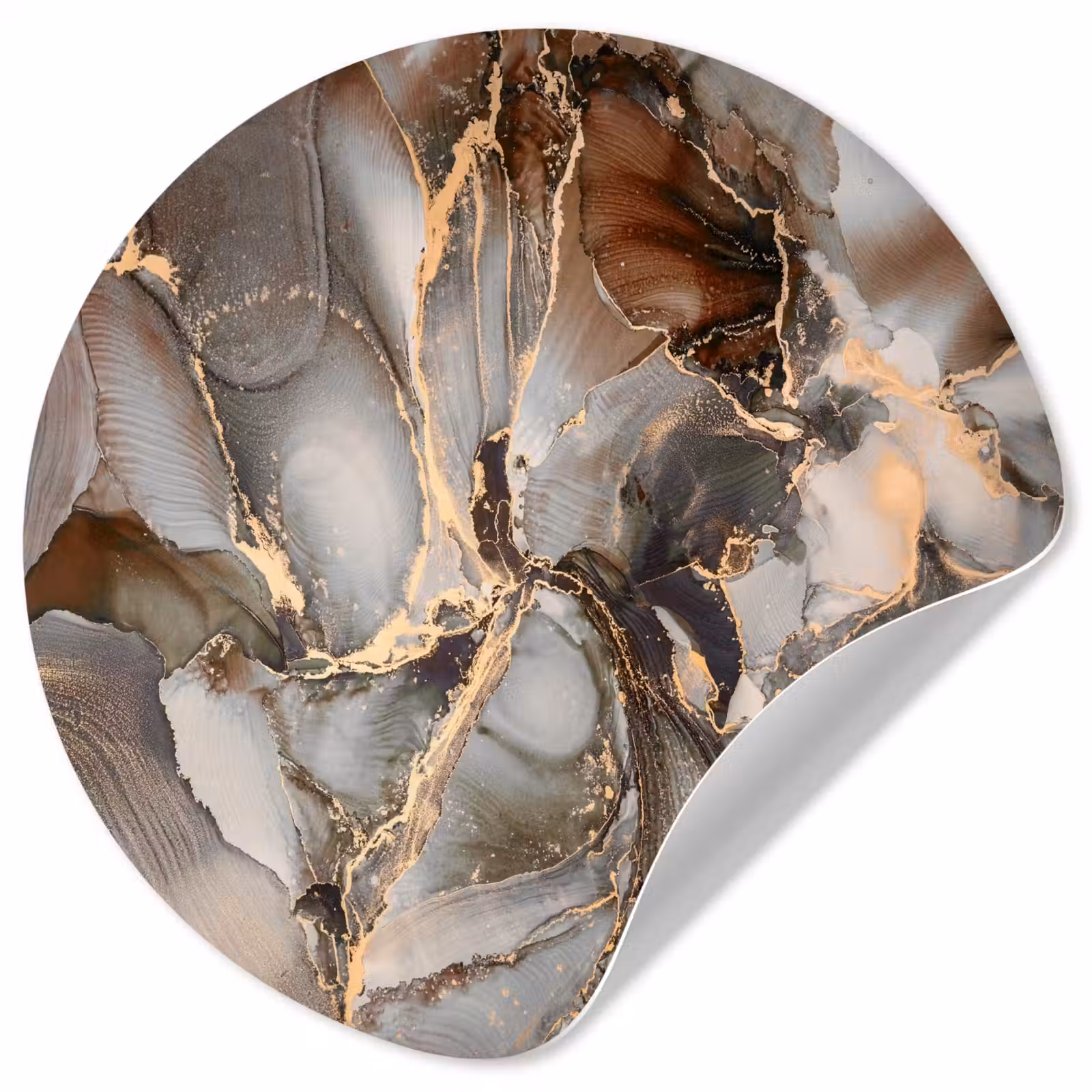 Behangcirkel - Grijs - Goud - Marmer - Marmerlook — 1