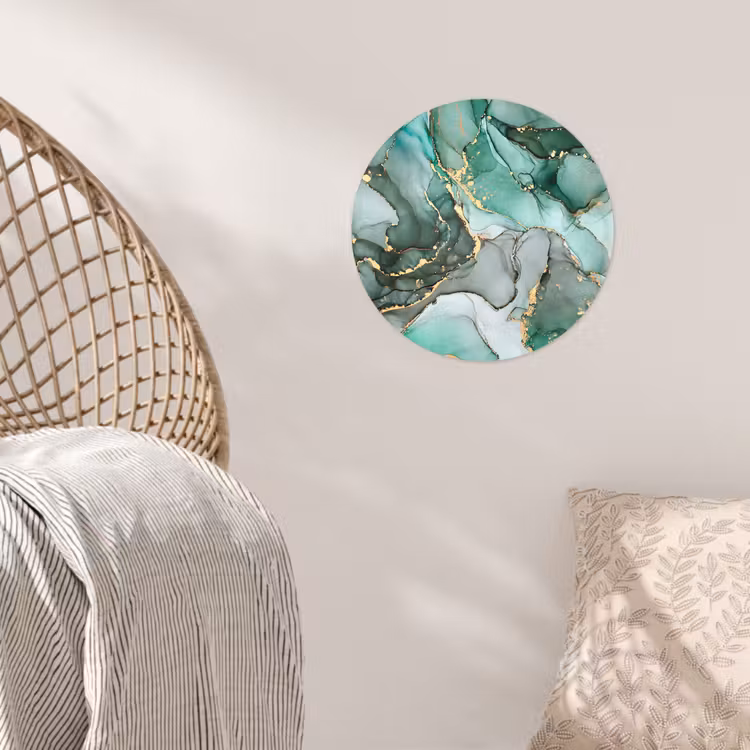 Behangcirkel - Goud - Marmer - Groen - Luxe - Marmerlook - Grijs — 5