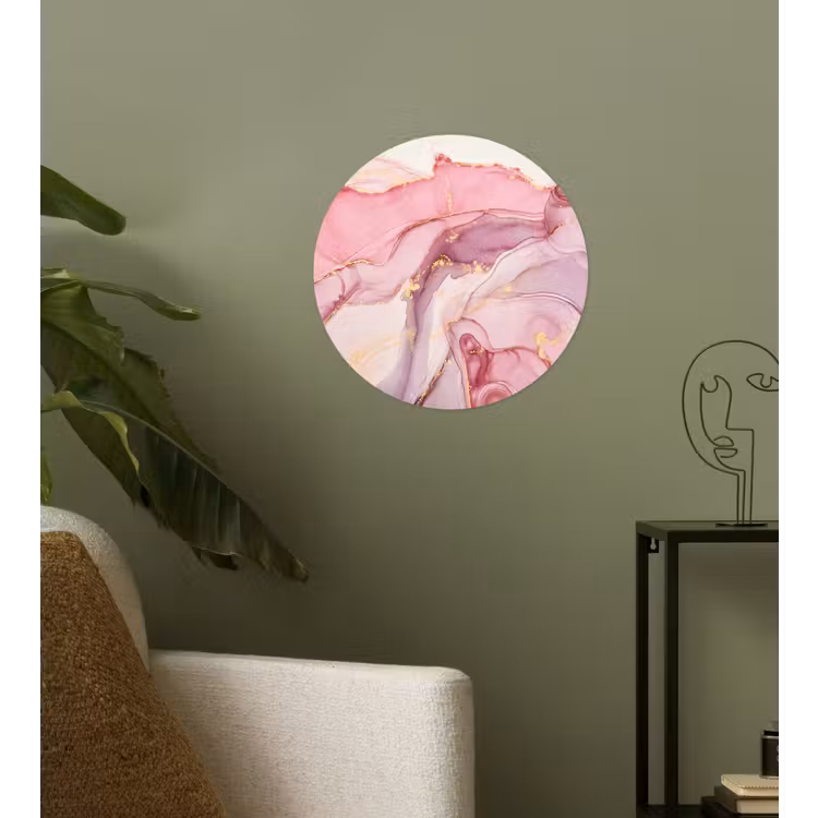 Behangcirkel - Goud - Marmer - Roze — 3