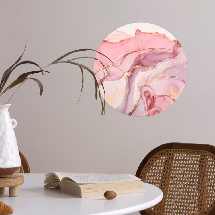 Behangcirkel - Goud - Marmer - Roze — 4