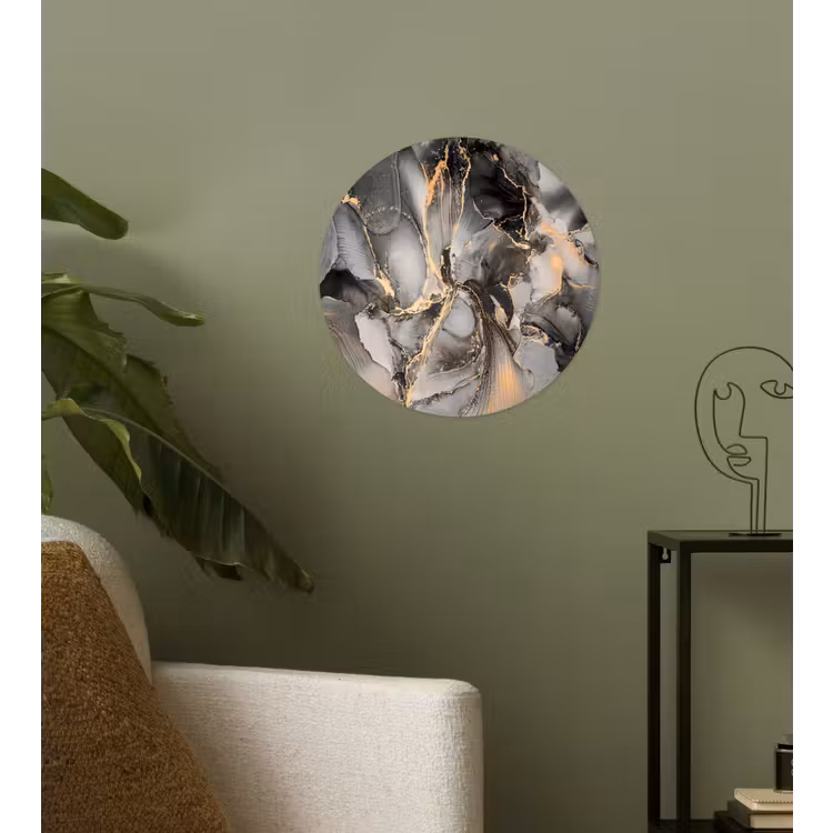 Behangcirkel - Grijs - Luxe - Goud - Marmer — 3