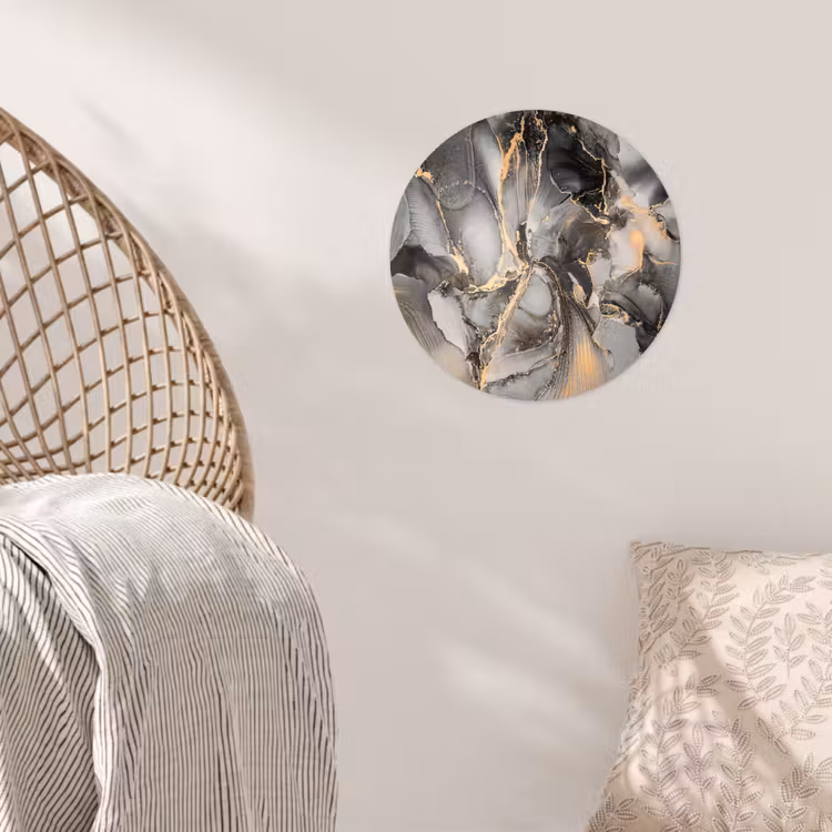 Behangcirkel - Grijs - Luxe - Goud - Marmer — 5