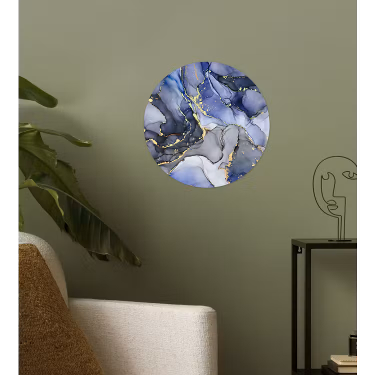 Behangcirkel - Marmer - Goud - Abstract - Blauw — 3