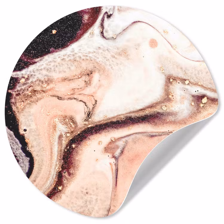 Behangcirkel - Steen - Marmer - Edelsteen - Abstract - Natuur - Roze — 1