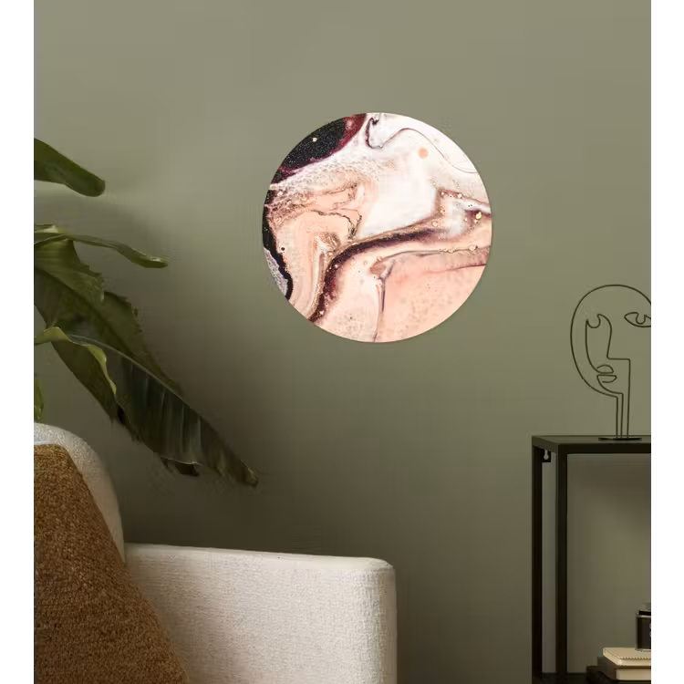 Behangcirkel - Steen - Marmer - Edelsteen - Abstract - Natuur - Roze — 3