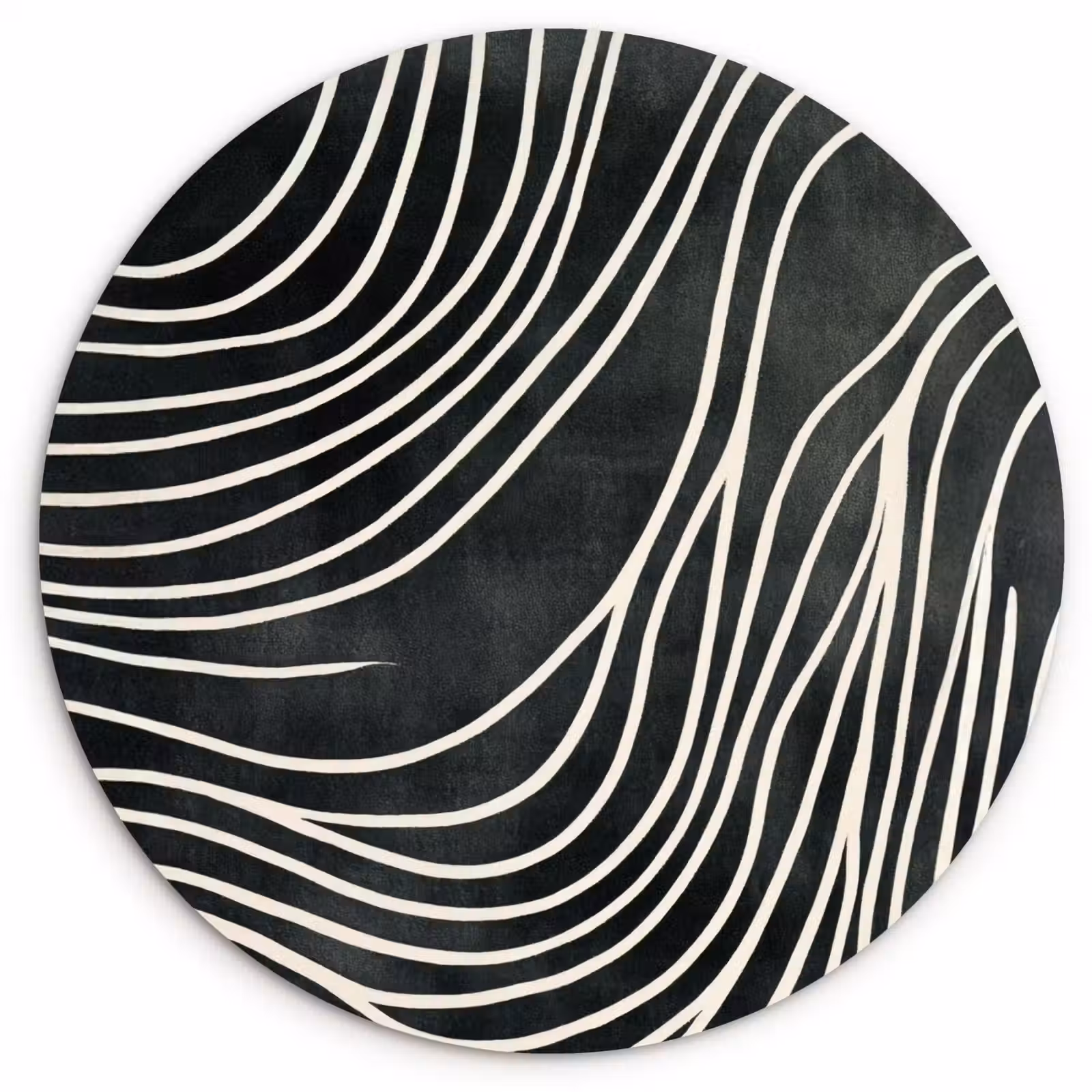Muurcirkel glas - Lijnen - Patroon - Abstract - Wit — 1