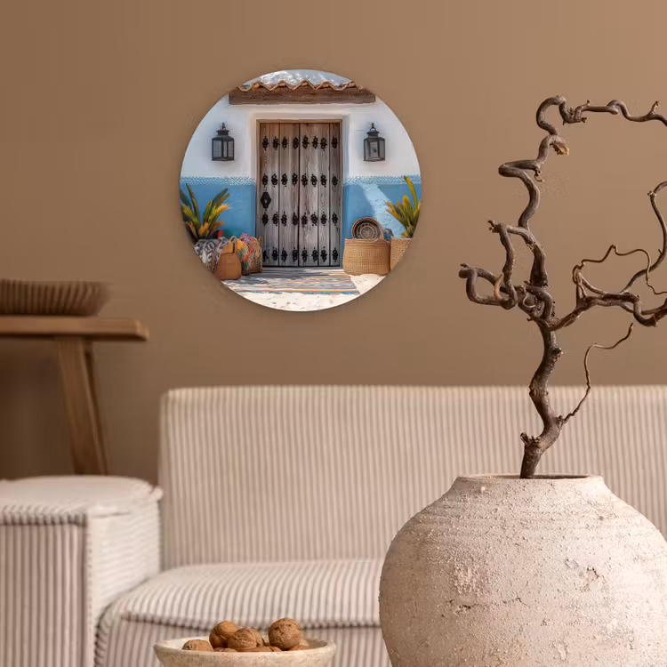 Muurcirkel glas - Deur - Manden - Planten — 2